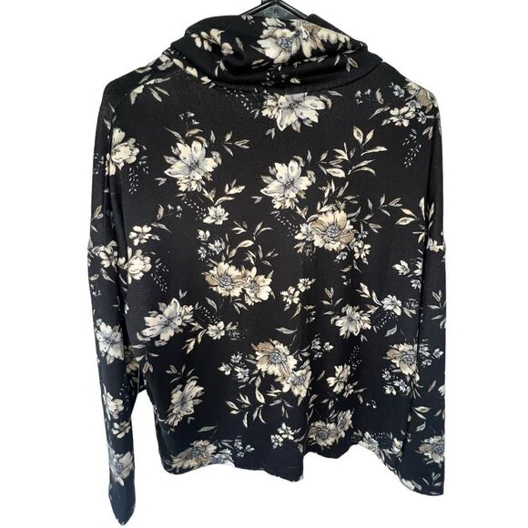 NWT Jules & Leopold Soft Floral Patterned Cowl Neck Boxy Sweater - Picture 4 of 5